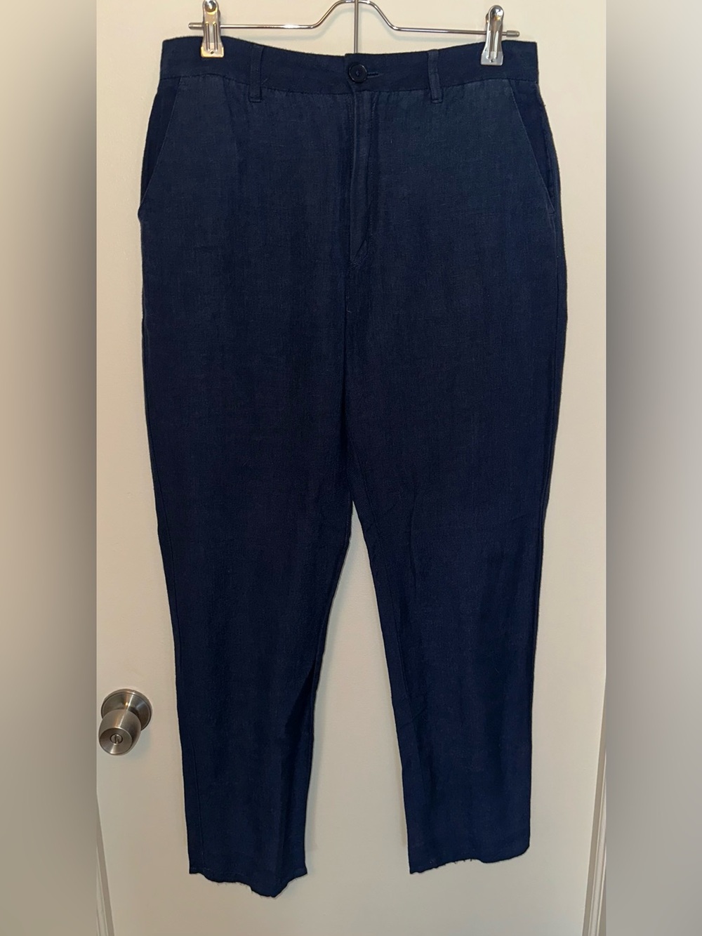 MAGASCHONI Men’s Navy Blue Linen/Cotton Pants